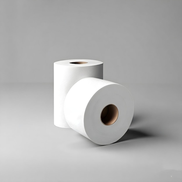 Rola papieru toaletowego jest obok rolki papieru toalatowego.