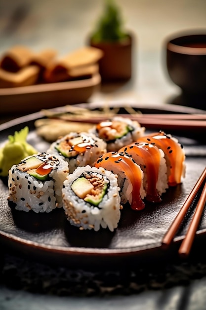 Roladki sushi z nasionami chia