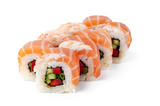 Roll Sushi Philadelphia Samodzielnie Na Białym Tle