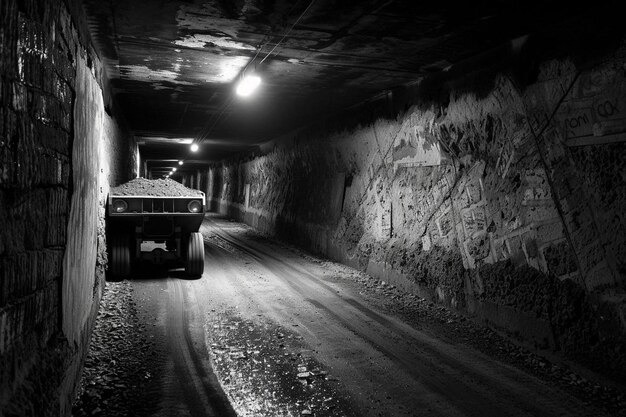 Roller poruszający się przez tunel budowlany Najlepsza fotografia Roller Picture