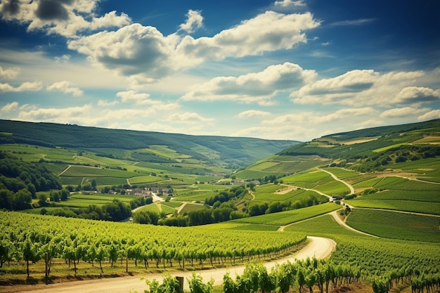 Zdjęcie rolling vineyards dotted with wine estates