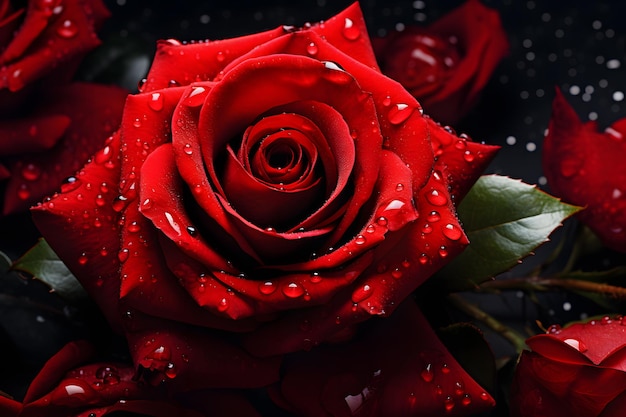 Romantyczna czerwona róża tekstura