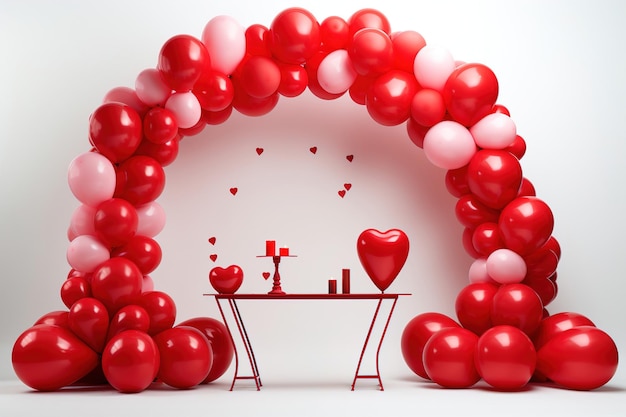 Romantyczna dekoracja na Walentynki Generative Ai