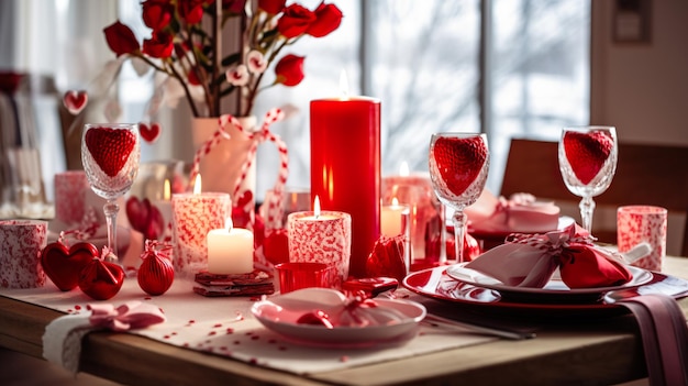 Romantyczne nakrycie stołu na Walentynki