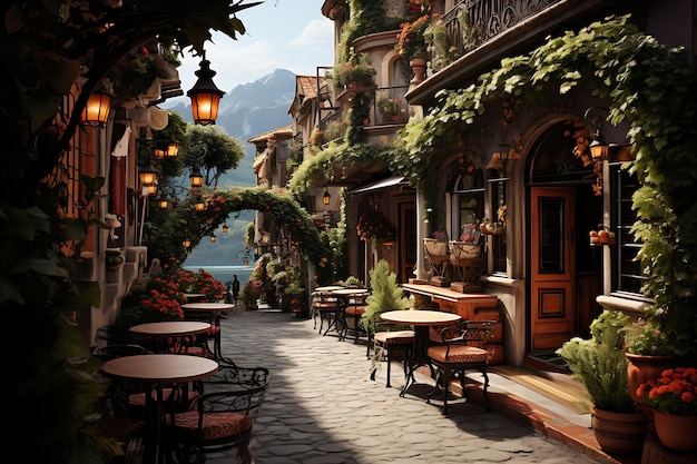 romantyczne uliczki starego historycznego kraju miłości we Włoszech