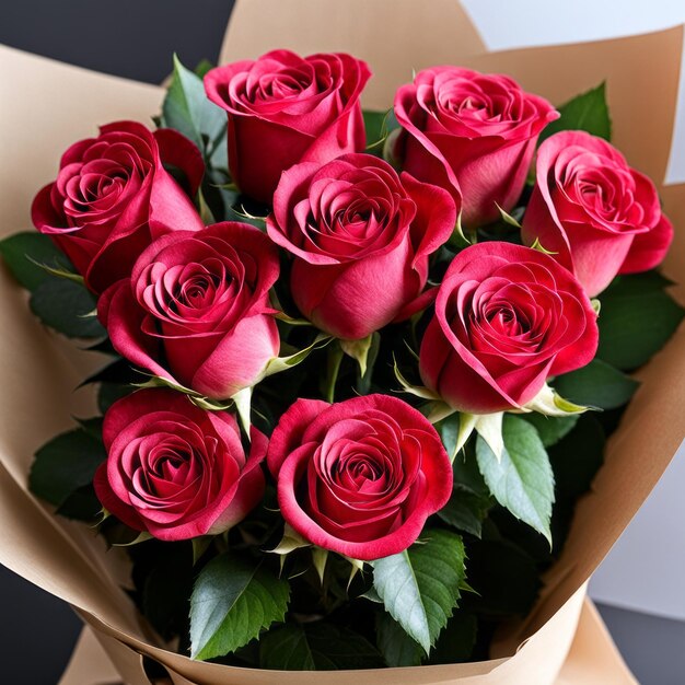 Romantyczny bukiet róż dla damy.