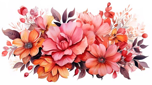 Rose chrysanthemum hibiscus kwiat wektorowy ilustracja eps Generative Ai