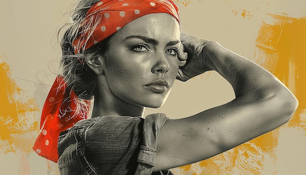 Rosie the Riveter zgięta jako czysty logo wektorowe