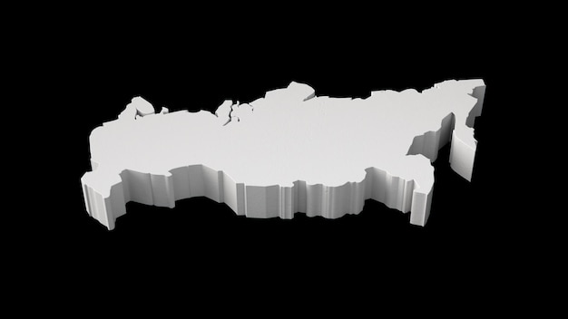 Rosja Mapa 3D Geografia Mapa kartograficzna i topologiczna Ilustracja 3D