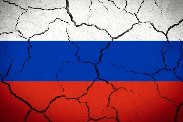 Rosja pękła flaga kraju