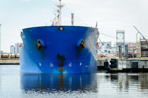 Rosja Sankt Petersburg Maj 2021 Dźwigi i statki Sea Cargo Port