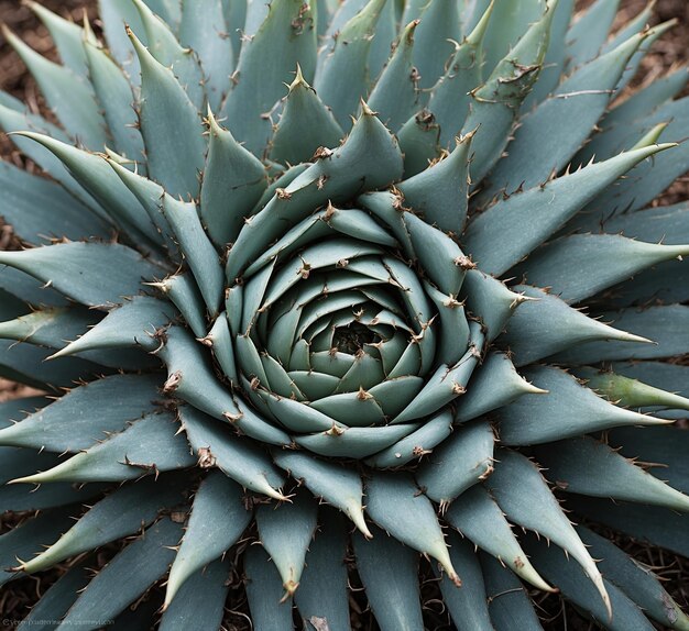 Roślina agawy aloe vera w ogrodzie botanicznym z bliska