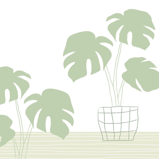Roślina domowa png monstera liść tropikalny