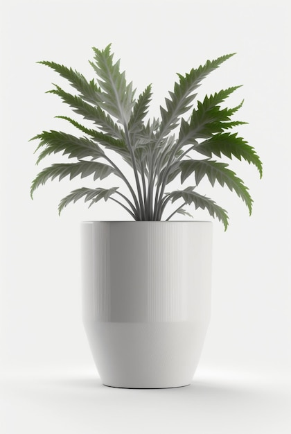 Roślina doniczkowa w doniczce izolowane białe tło projektowanie wnętrz koncepcja botaniczna Generative AI