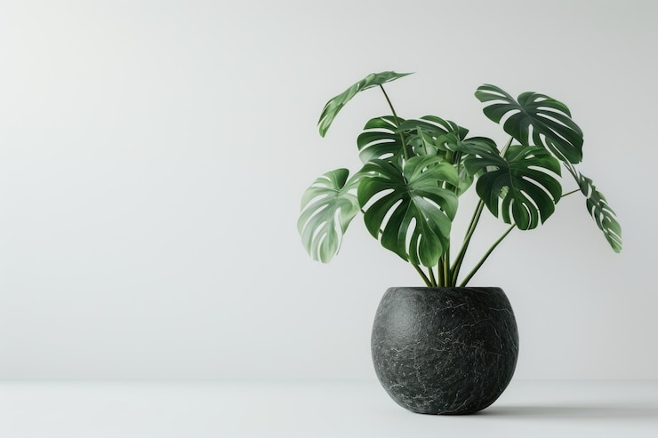 Zdjęcie roślina sansevieria w czarnym wazonie