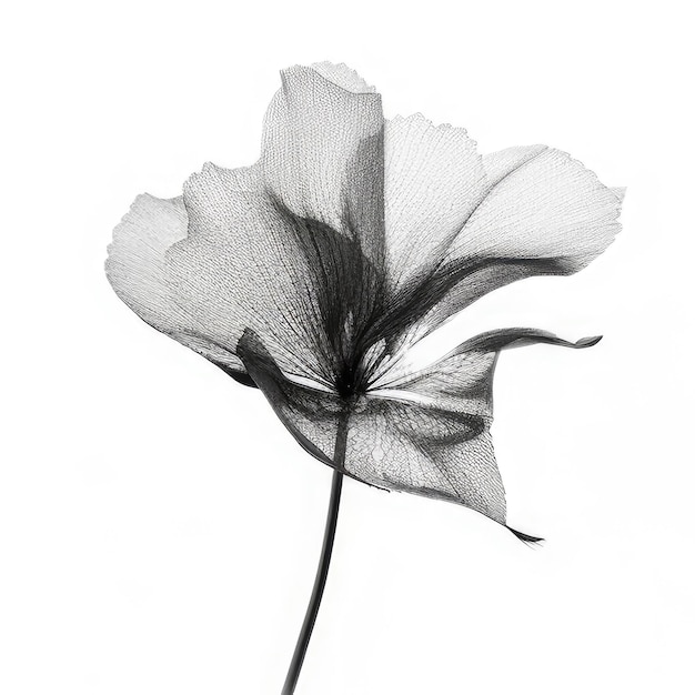 Roślina z białym kwiatem, na którym jest napisane "scribble".