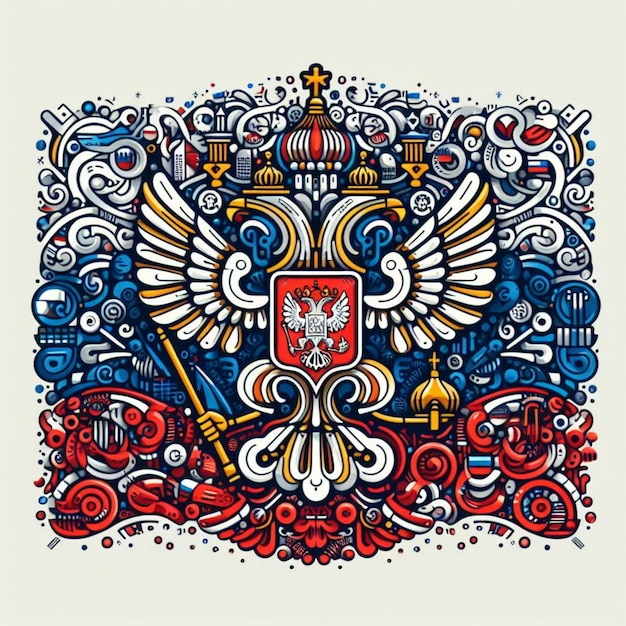 rosyjska sztuka flagi świętująca rzemiosło i kreatywność za jej skomplikowanym projektem