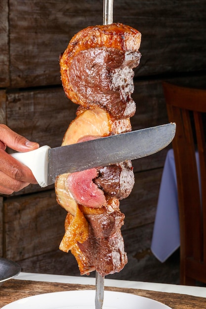 Rotisserie stek w Steakhouse w plasterkach Picanha Picanha