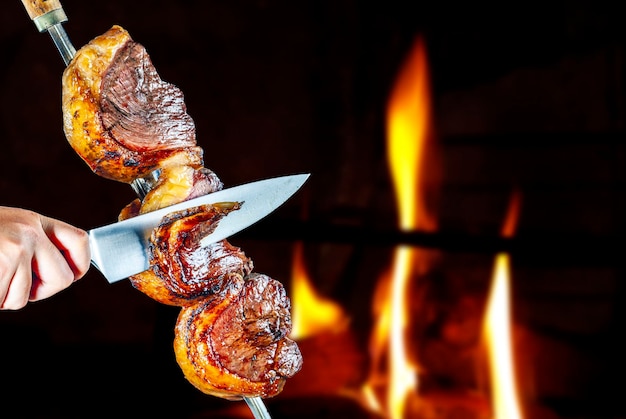Rotisserie stek w Steakhouse w plasterkach Picanha Picanha