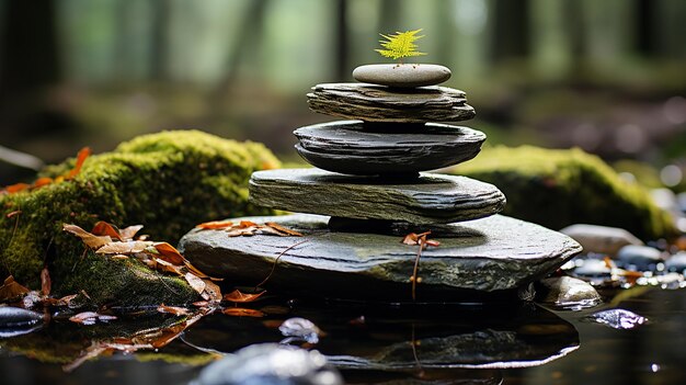Równowaga Kamień Medytacyjny Odnajdujący Harmonię