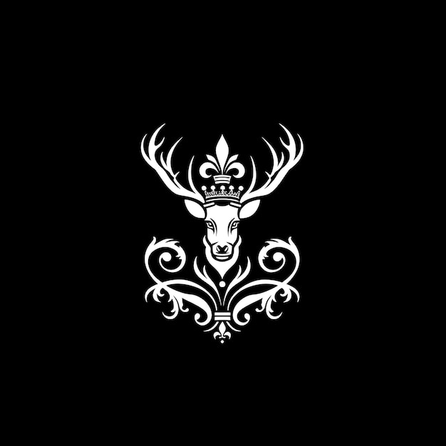 Royal Hart Dynasty Monogram Logo przedstawiające jelenia z Cro Creative Logo Design Tattoo Outline