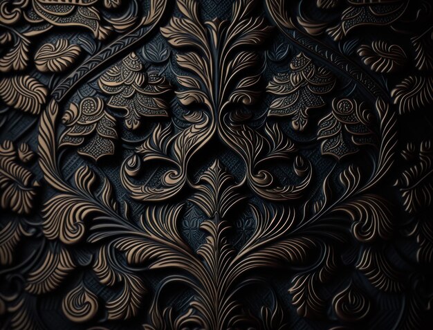Royal vintage Victorian Gothic ciemne tło Rococo venzel i wir stworzony za pomocą technologii Generative AI