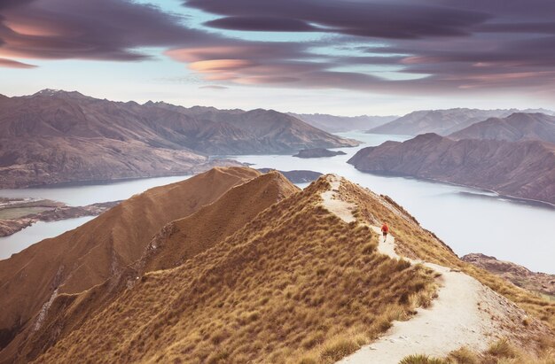 Roys Peak. Nowa Zelandia. Jezioro Wanaka