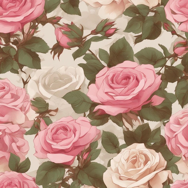 Róża bez szwu wzór sztuki cyfrowej