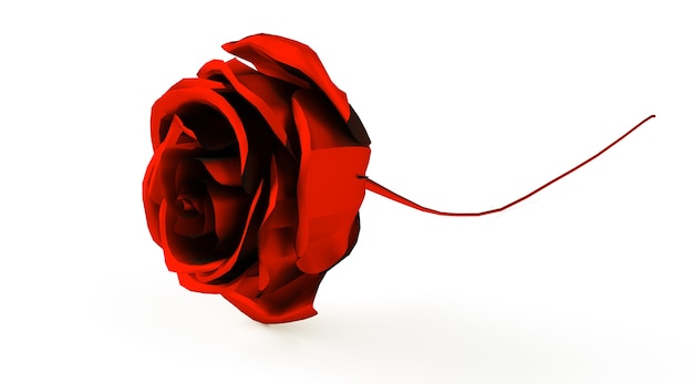 Róża na białym tle. renderowania 3D