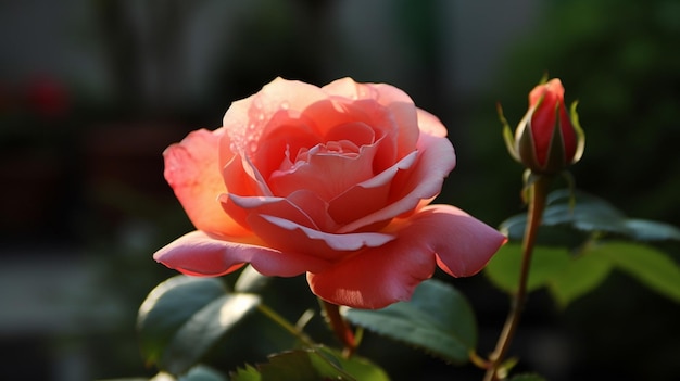 Róża w ogrodzie w ogrodzie różanym.