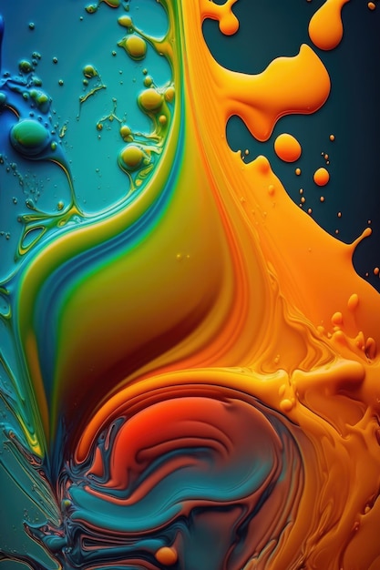Rozchlapać kolor oleju kolorowe tło Wykonane przez sztuczną inteligencję