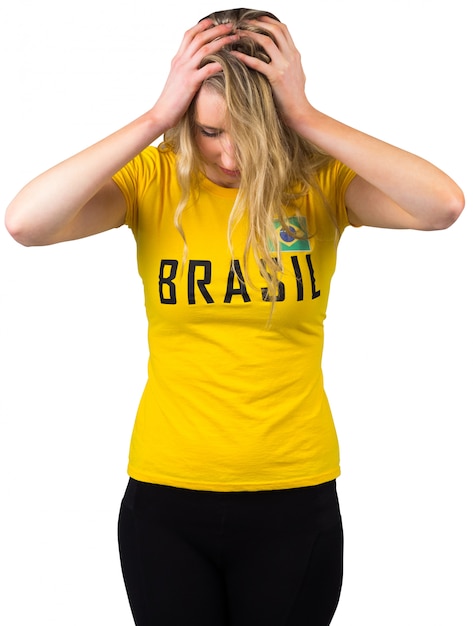 Rozczarowany fan piłki nożnej w brasil tshirt
