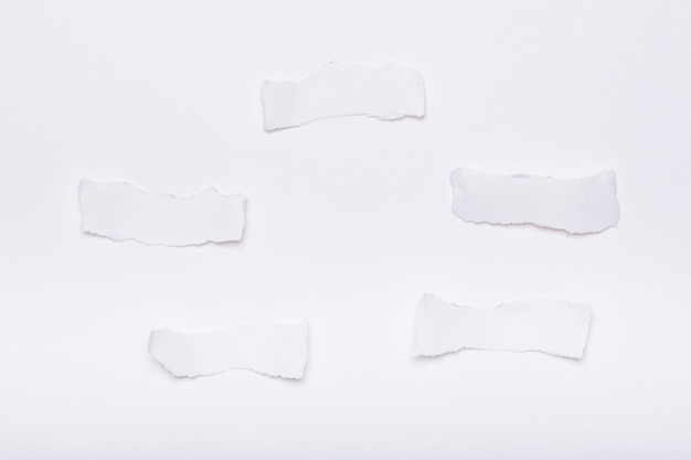 Rozerwane papiery na białym tle