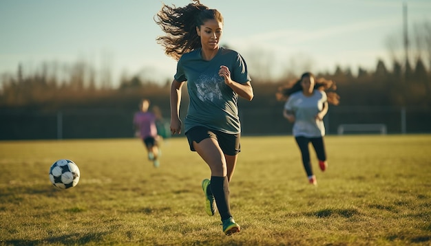Rozgrywka w piłkę nożną kobiet na boisku fotografia redakcyjna Gry w piłkę nożną