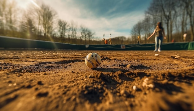 Rozgrywka w softball na boisku photoshot Koncepcja softballu
