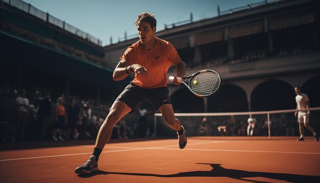 rozgrywka w tenisa na korcie fotografia dynamiczna profesjonalna sesja redakcyjna