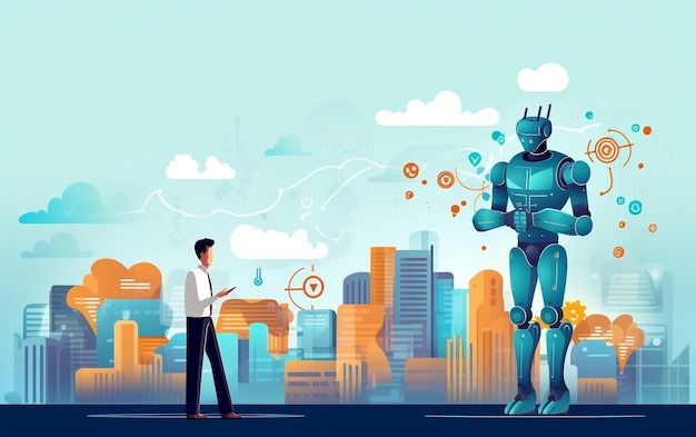 Rozmowa z przyszłością Sztuczna inteligencja robota ludzkiego Wymiana generatywnej sztucznej inteligencji