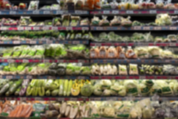 Rozmycie Obrazu Tła Super Market, Minimart Fresh Warzywa I Owoce