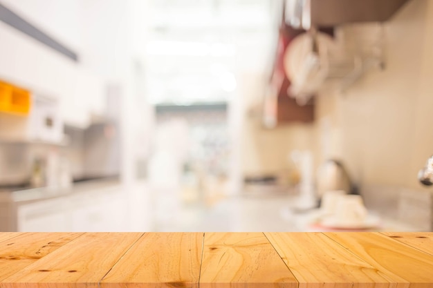 Rozmycie wnętrza pokoju kuchennego szablonu wyświetlania produktu w tle