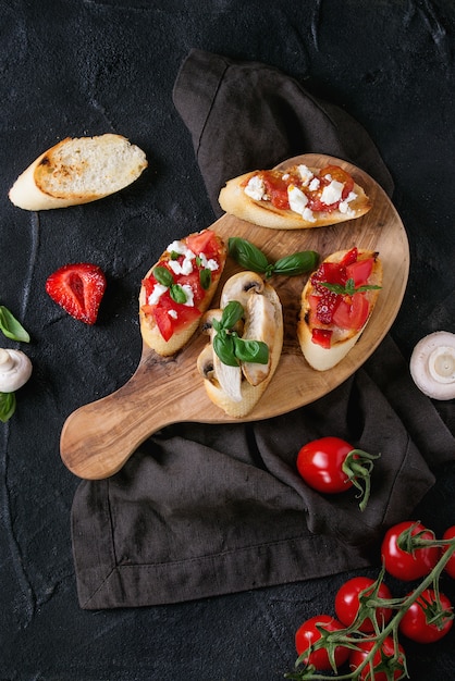 Różne bruschetta