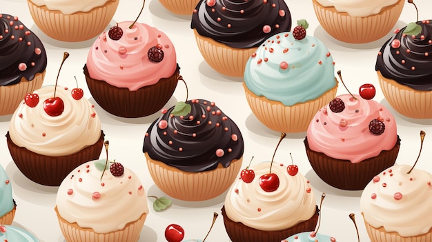 Zdjęcie różne i kolaż pysznych glazurowanych pączków, popularny deser zdjęcie z góry dla cukierni