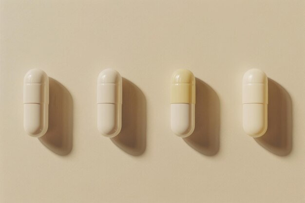 Zdjęcie różne kapsułki medyczne do profilaktycznej opieki zdrowotnej i suplementów diety