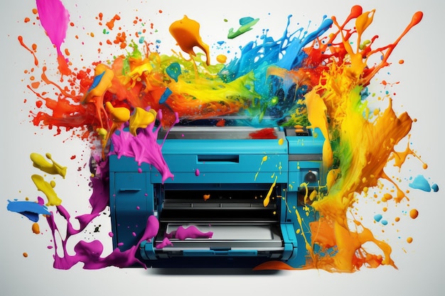 Zdjęcie różne kolory drukarki generują ai