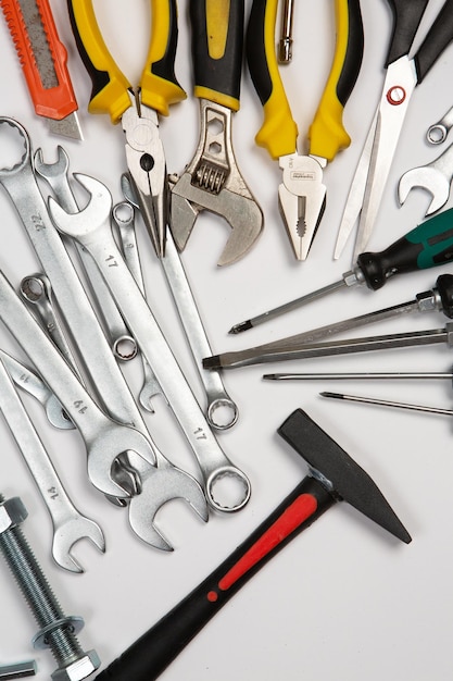 Różne narzędzia do pracy lub budowy