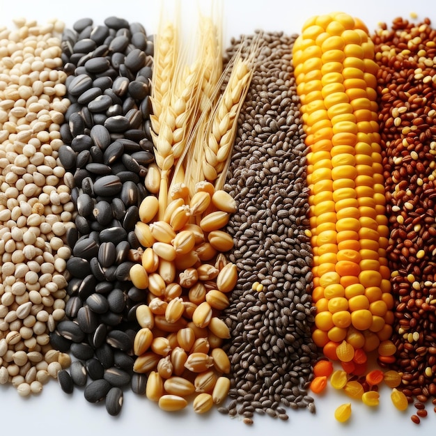Różne odmiany kukurydzy na koronie