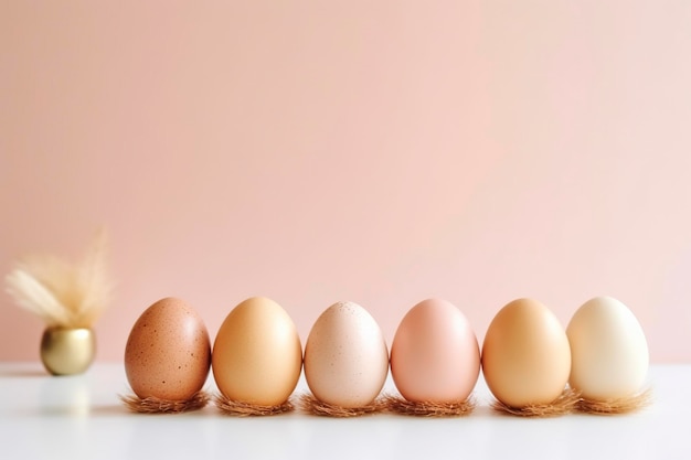 Różne rodzaje jaj kurczaków o różnych odcieniach izolowanych w studiu