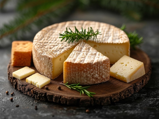 Różne rodzaje sera na drewnianej desce