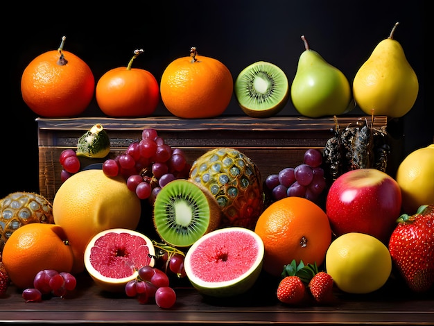 Różne rodzaje świeżych owoców