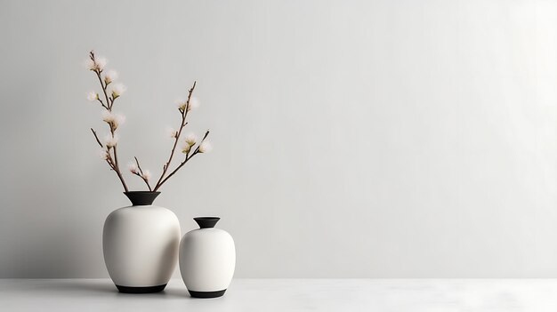 Różne rodzaje wazonów ustawiają białe minimalistyczne tło