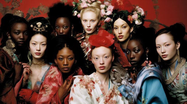 Różne typy kobiecej urody Różne kultury i narodowości Różnorodność Redakcja mody